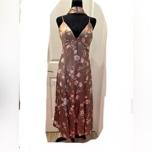 NWY WAYF floral satiny spaghetti strap dress - S